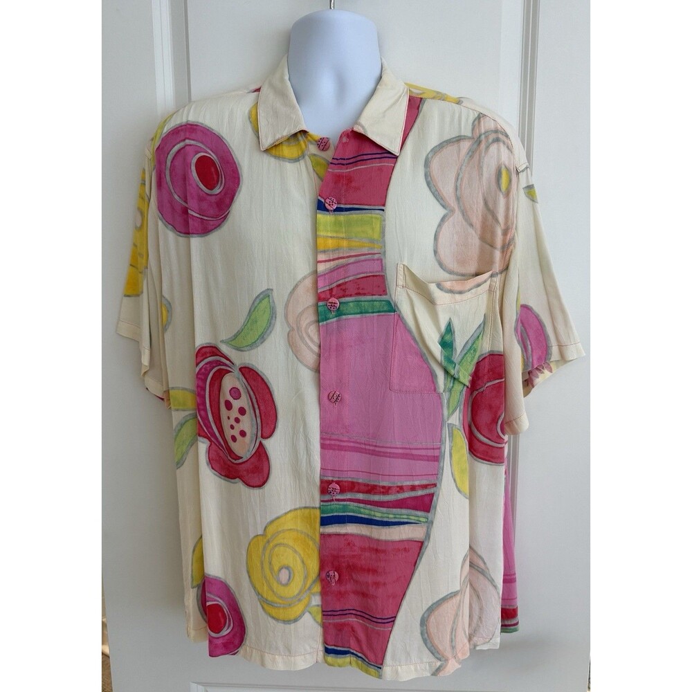 Jams World Vintage Men’s Hawaiian Aloha Shirt, Large, “Whimsy”, Good Condition.